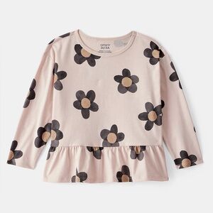 Carter’s Oshkosh Toddler Girl Floral Long-Sleeve Peplum Top